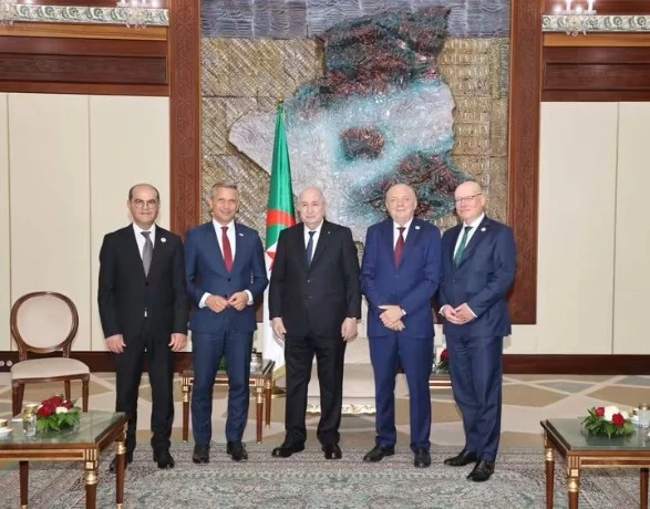 رئيس الجمهورية يستقبل وزراء الطاقة لدول النمسا وألمانيا وإيطاليا وتونس، المنخرطة في مشروع الممر الجنوبي للهيدروجين