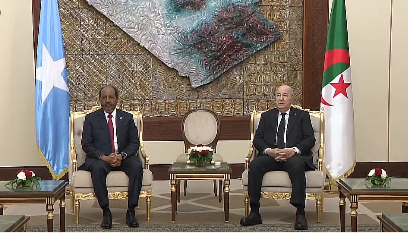 رئيس الجمهورية يتحادث مع نظيره الصومالي