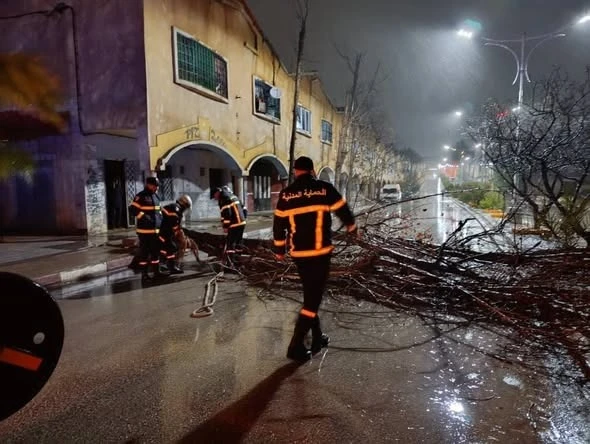 الحماية المدنية تواصل تدخلاتها إثر التقلبات الجوية التي شهدتها عدة ولايات