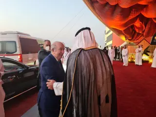 وصول رئيس الجمهورية  في هذه الأثناء إلى ملعب البيت لحضور حفل افتتاح المونديال، قطر 2022.