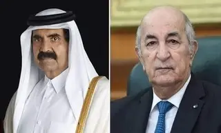 رئيس الجمهورية يتلقى تهاني العيد من أمير قطر السابق سمو الشيخ حمد بن خليفة آل ثاني