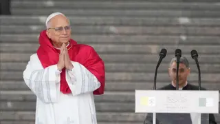 البابا ليون الرابع عشر يصل إلى موقع الحفريات الأثرية لكنيسة السلام  التاريخية