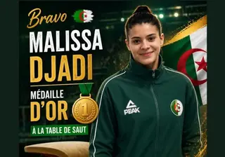الجزائرية ميليسا جادي تتوج بذهبية طاولة القفز