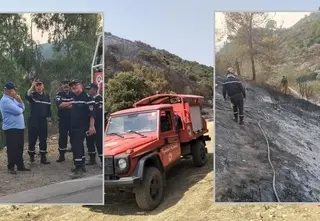 بجاية : المدير العام للحماية المدنية يشرف على مجريات التدخل لإخماد الحريق  الذي نشب بتاوريرت إغيل
