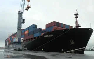 رسو أكبر حاملة للحاويات بميناء جن جن